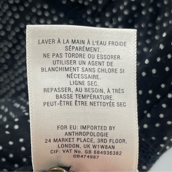 Anthologie HD in Paris Polka Dot Retro Style Button & Tie Blouse Size 8 - Picture 10 of 11